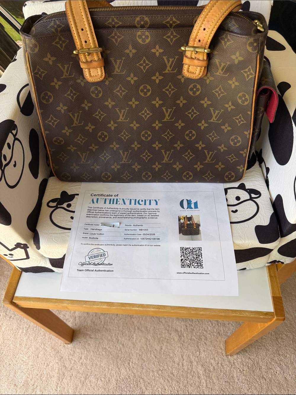 Louis Vuitton Brown Monogram Satchel with Tan Handles Comes W/COA - Picture 16 of 16